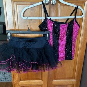 Marcia Pink and Black Sequin Top with Tulle Skirt dance costume